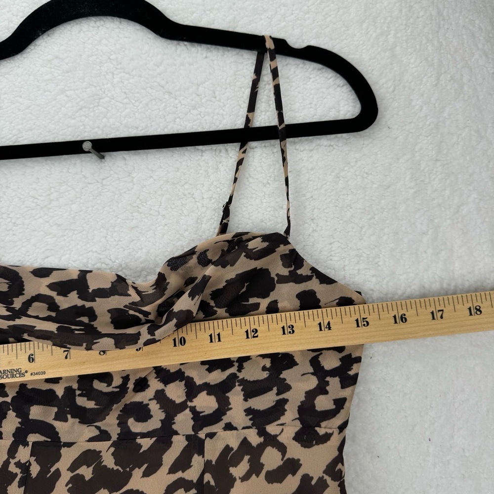 NWT Nicholas Kamila Ruffle Cowl Gown Leopard Print Ruffle Maxi Dress Sz 4 - Picture 6 of 15